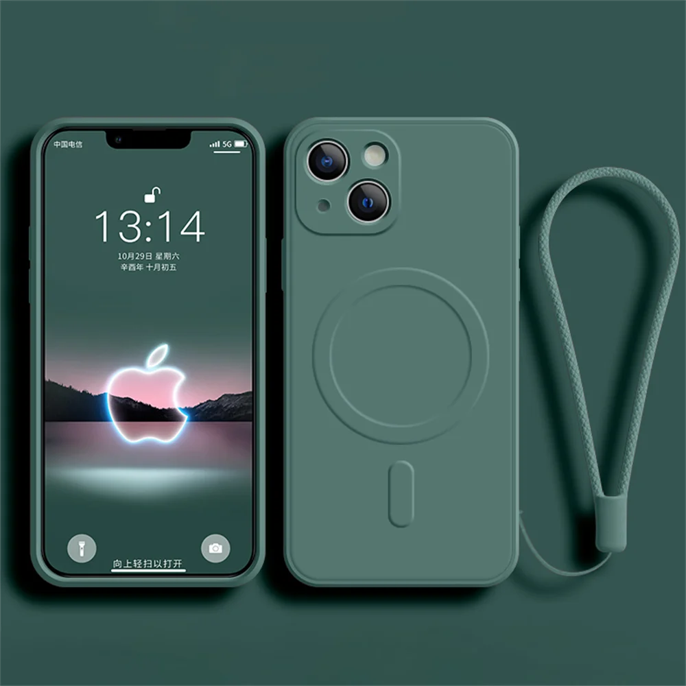 Soft Liquid Silicone Cover Magnetic Wireless Charge Case For iPhone 11 Pro Max Xs/Xr