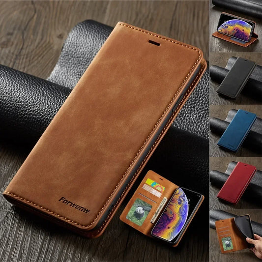 Thin  Leather Wallet Case for iPhone 11 12 13 14 15 16 Pro Max Plus Flip Cover