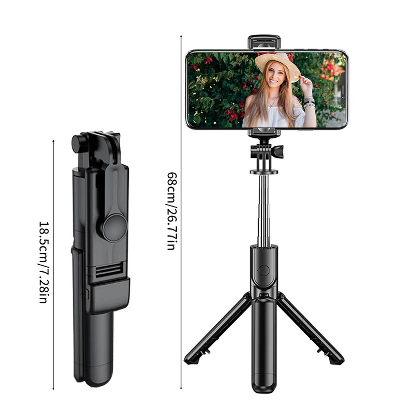 Wireless Selfie Stick Tripod Stand with Light Bluetooth Remote Extendable Tripod for iPhone Mobile Phone