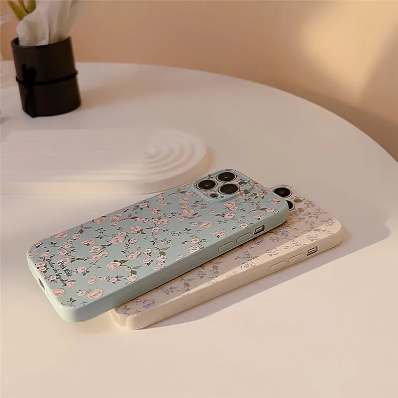 Yasllw Korean Retro Flowers Phone Case For iPhone