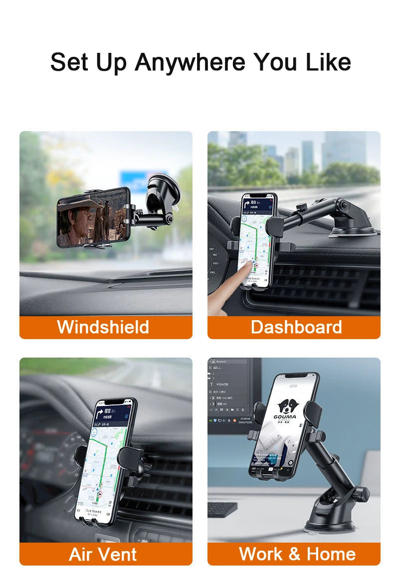 NEW Car Phone Holder 360° Windshield Car Dashboard Mobile Cell Support Bracket for 4.0-7 Inch Smartphones